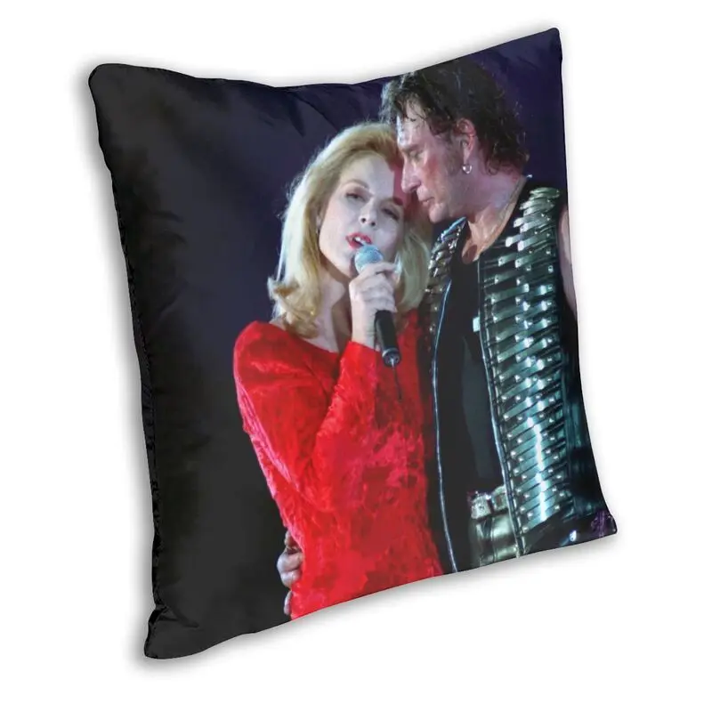 Johnny Hallyday And Audrey Dana Square Pillow Case Decoration Cushion Cover Throw Pillow for Car Double-sided Printing