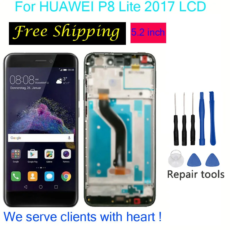 Frame For HUAWEI P8 Lite 2017 Lcd Display Screen Replacement For Huawei P8 Lite PRA-LA1 PRA-LX1 PRA-LX3 LCD screen