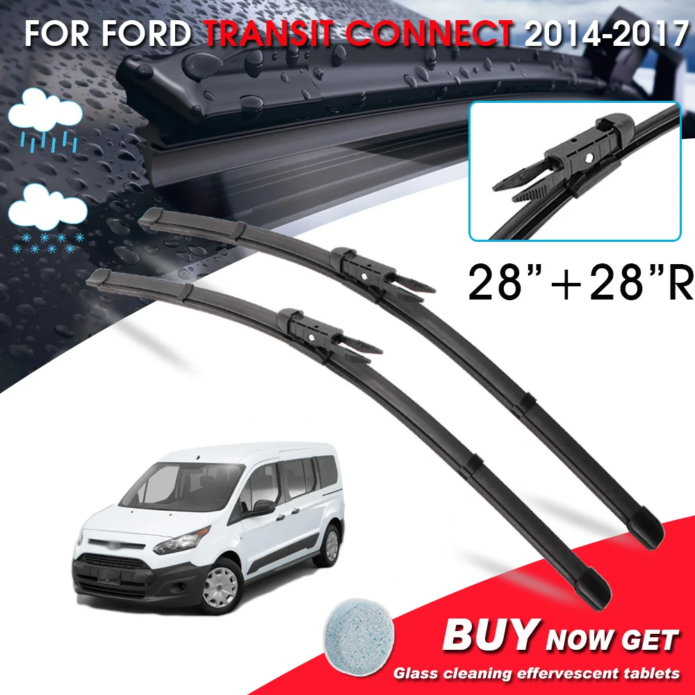 

BROSHOO Car Window Windshield Wipers Blade For Ford Transit Connect 28"+28"R LHD&RHD Car Model Year 2014-2017 Auto Accessories