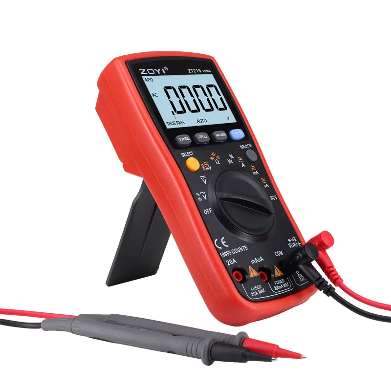 Zoyi Zt219 Digitale Multimeter 19999 Telt Echte Rms Auto Elektrische Transistor Condensator Ncv Tester Professionele Meter