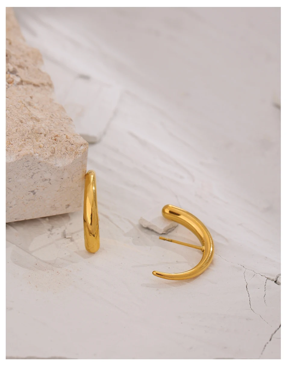 Yhpup Geometrische Ohrstecker aus Edelstahl, einfache Metallstruktur, ungewöhnlich, für Damen, Sommer, wasserdicht, Charm-Schmuck, Geschenk – Detail 11