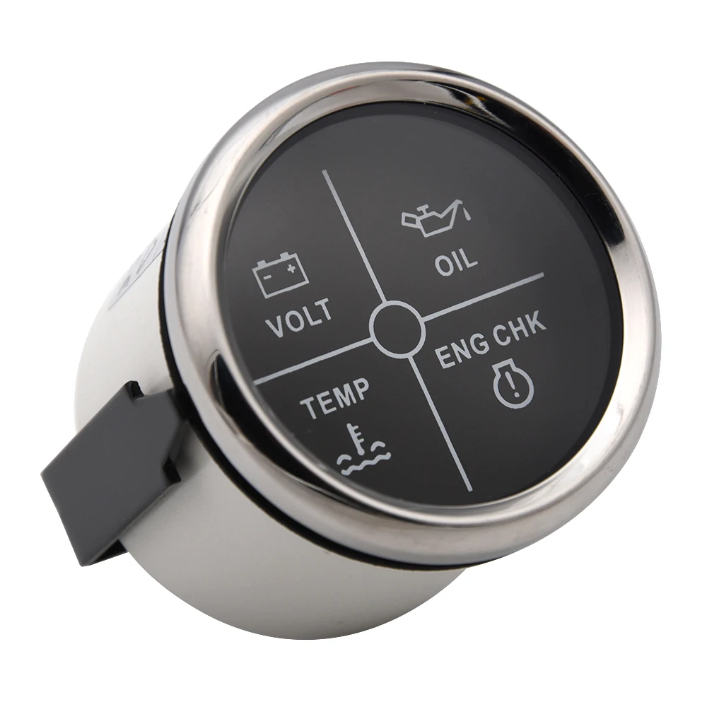 Custom 52mm Digital Car Voltmeter Alarm Gauge Meter Oil Pressure Water Temperature Engine Alarm 4LED With Red Backlight 12V/24V