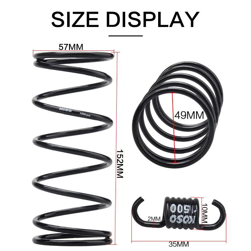 Black 1000/1500/2000 RPM Performance Tourque Clutch Springs for GY6 152QMI 157QMJ Engine GY6 125cc/150cc Chinese 139QMB Scooters