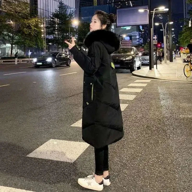 Women Cotton Jacket Over The Knee Mid-Length Section 2024 New Winter Thick Padded Jacket  Version Of The Loose Bread Jacket Hot