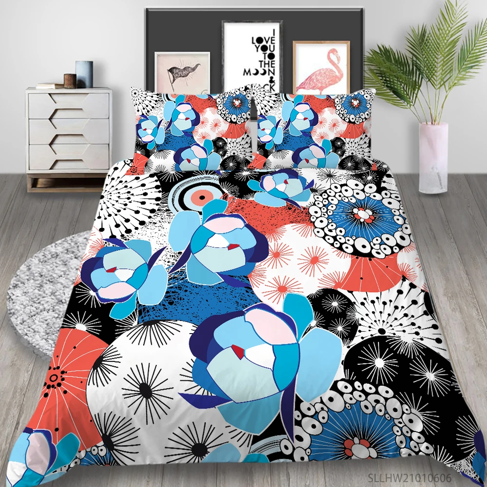 

Luxury Bedding Set 3D Flower Printing Comforter Set Double King Queen Single Size Highend Modern Duvet Cover