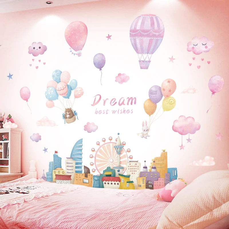 

Kawaii Room Decor Cartoon Girl Wall Stickers Bedroom Warm Wall Decoration Layout Wall Stickers Stickers Wallpaper Self-adhesive