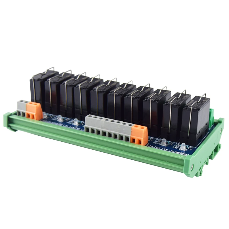 

10-Channel 1NO 1NC 5 Pins Relays Huaqingjun Relay Module 24VDC Relays for Industrial Automation Control