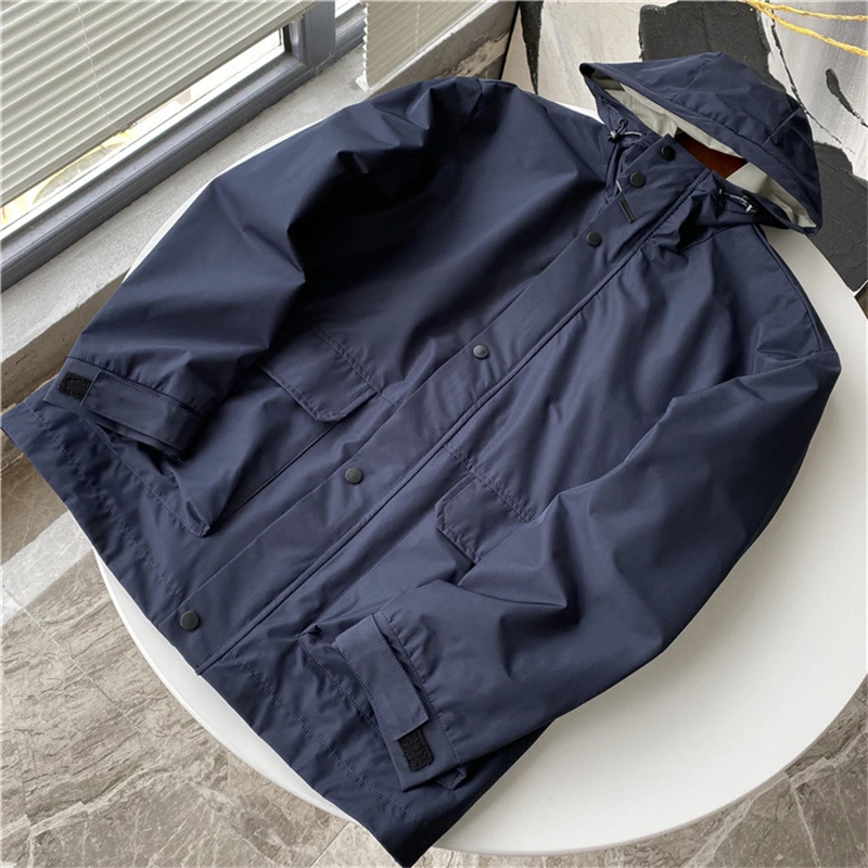 Spring Fall Men Waterproof Jackets Cargo Style Simple All-Match Skin-Friendly Casual Daily Outdoor Brand Male High Quality Coats