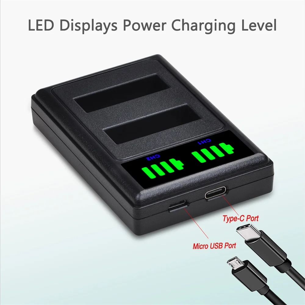 1400mAh بطارية AZ16-1/شاحن مزدوج ل شاومي AZ16-2 يي 4k ، 4k + ، لايت 360 VR عمل الكاميرا