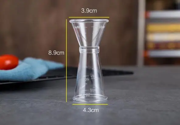 40CC 20CC Cocktail Drink Mixer Measuring Cup Jigger Measurer Set Bar Tools Wine Pourers Plastic PC Free Shipping