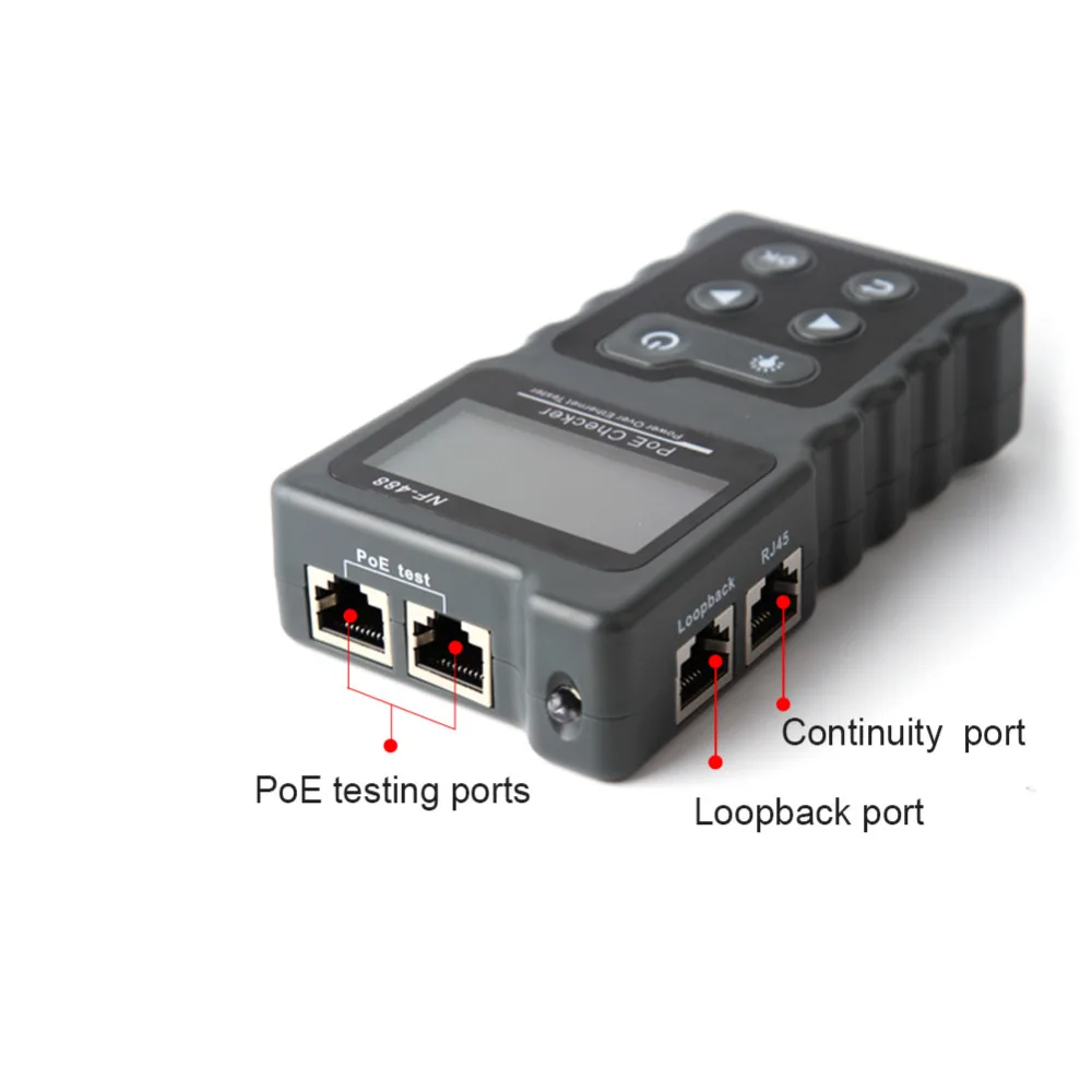 Noyafa-probador de Cable de red LCD, prueba Lan, comprobador PoE NF-488, probador de corriente de voltaje PoE en línea con rastreador de Cable Ethernet