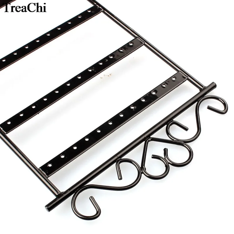 48 Holes Metal Earrings Organizer Stand Frame Holder Iron Painted 4 Layer Jewelry Earring Showcase Wall 4 Colours Available