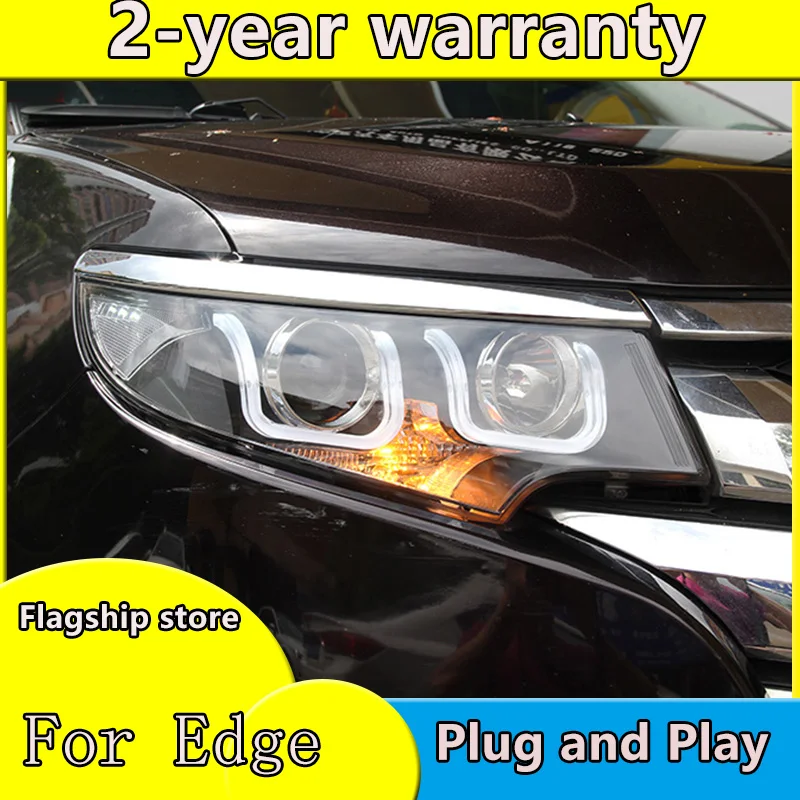 Car Styling for Ford EDGE Headlights EDGE LIMITED LED Headlight DRL Lens Double Beam H7 HID Xenon bi xenon lens