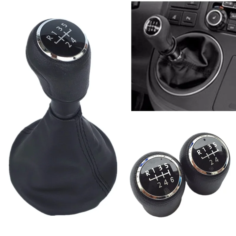 5 / 6 Speed Car Styling Gear Stick Shift Knob Gaiter Boot Cover Case Frame Cap For Volkswagen VW Transport T5 T5.1 T6 2003-2015