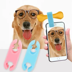 Dog Cat Selfie Stick Clamp Treat for Attracting Pet Easier Take Photo for Pet Attachment Selfie Training Toy