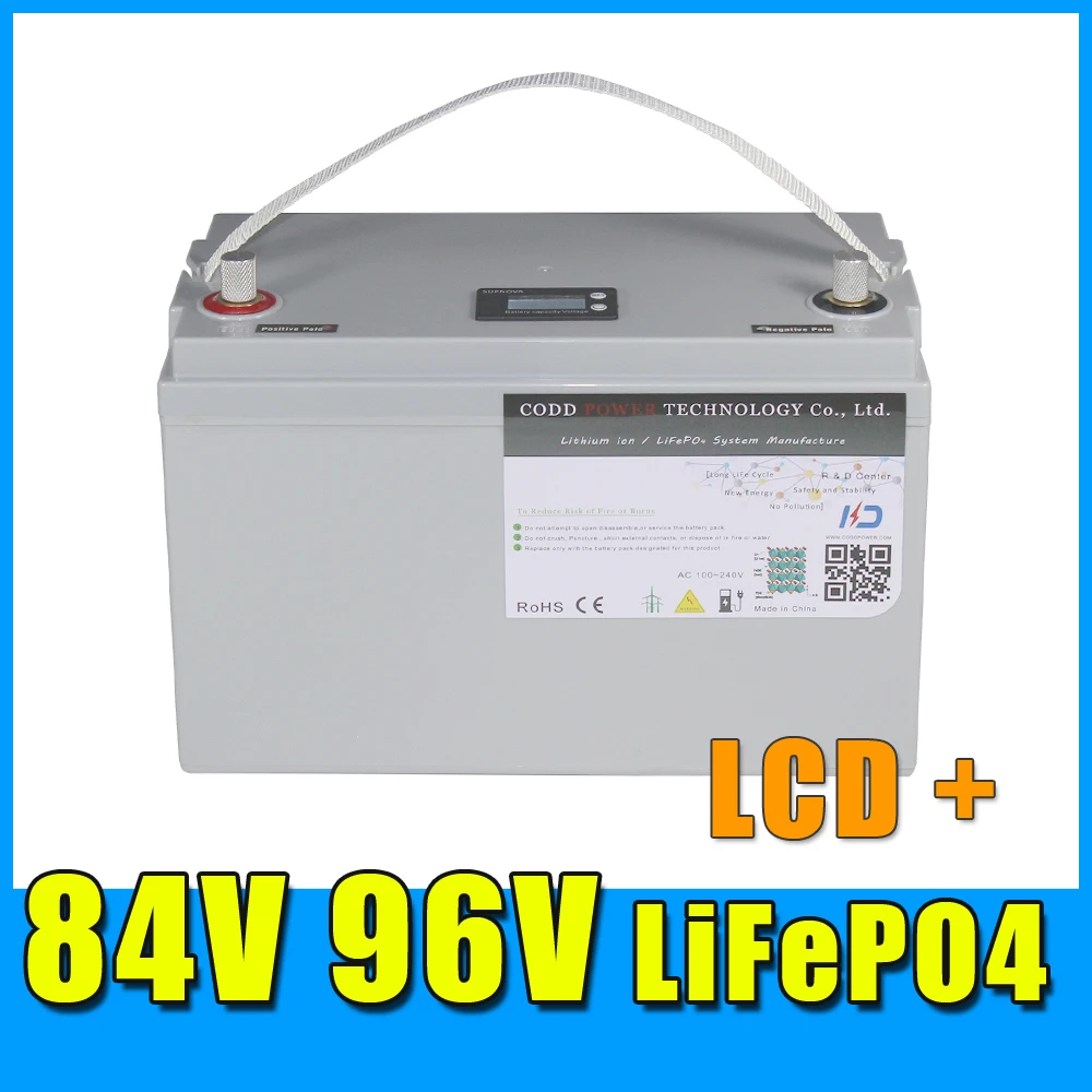 

84V 96V 20AH LiFePO4 Battery 2000W 3000W Electric bicycle Scooter motorcycle IP68 Waterproof