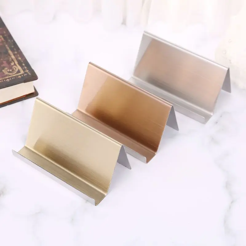 Edelstahl Business Name Karte Halter Display Stand Rack Desktop-Organizer L29K (Rose Gold)