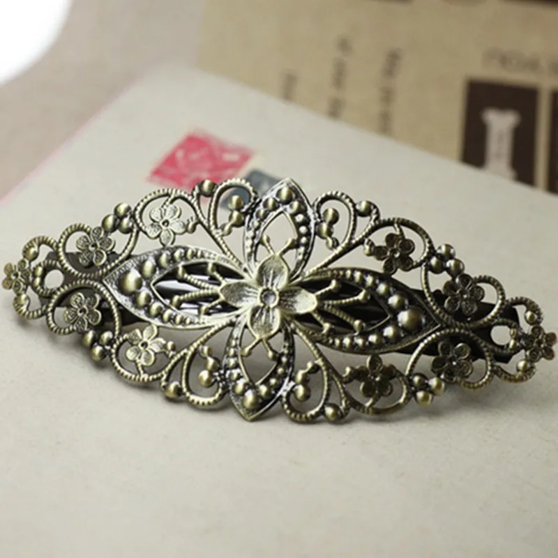 Kadın için Metal saç tokası Vintage firkete Barrette saç aksesuarları Tiara Hairgrip