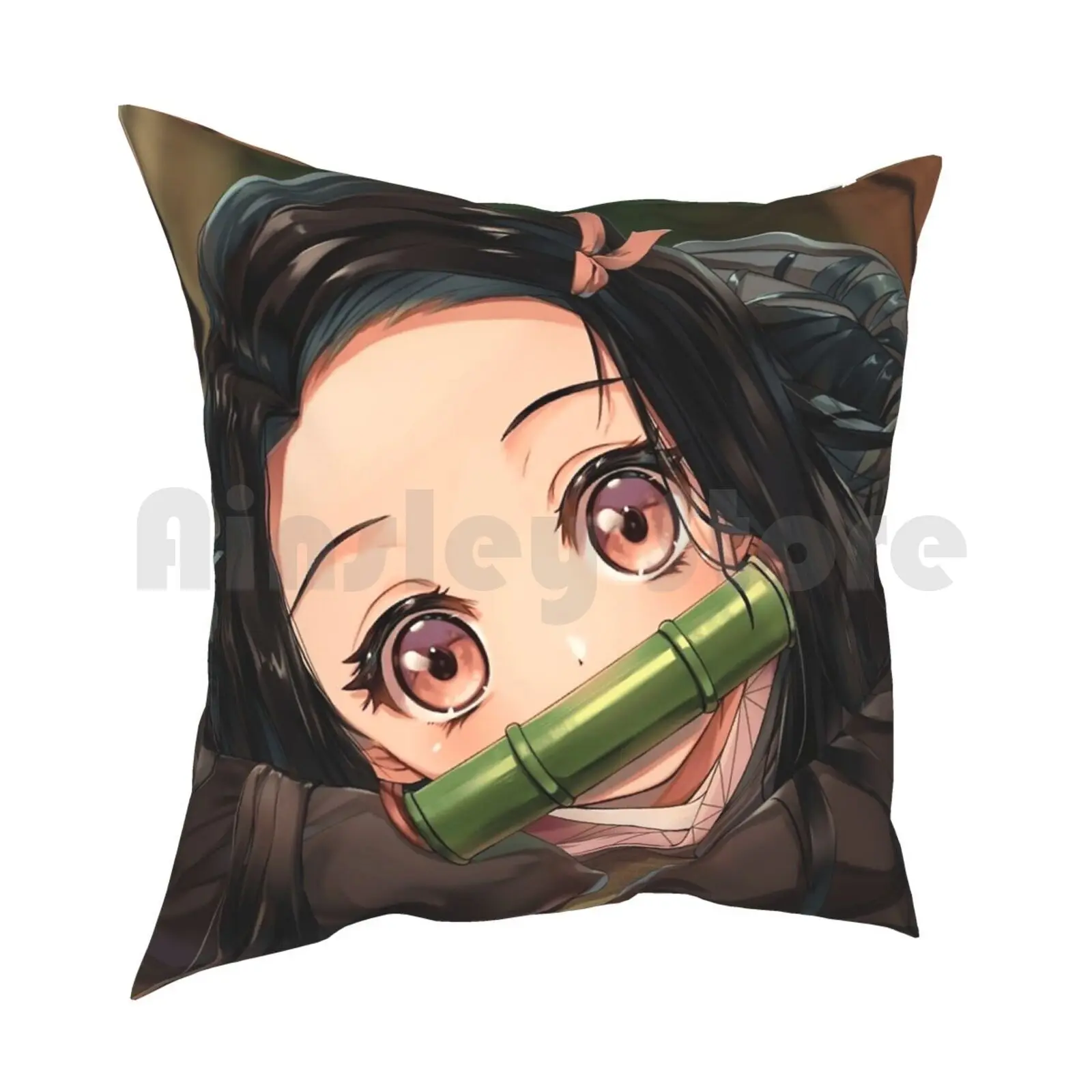 Kimetsu No Yaiba Nezuko Kamado. Nezuko Canvas Demon Nezuko Kamado Pillow Case Printed Home Soft DIY Pillow cover Kimetsu No