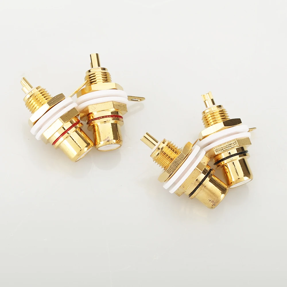 10 шт. позолоченный гнездовой разъем RCA, разъем аудио для усилителя динамика