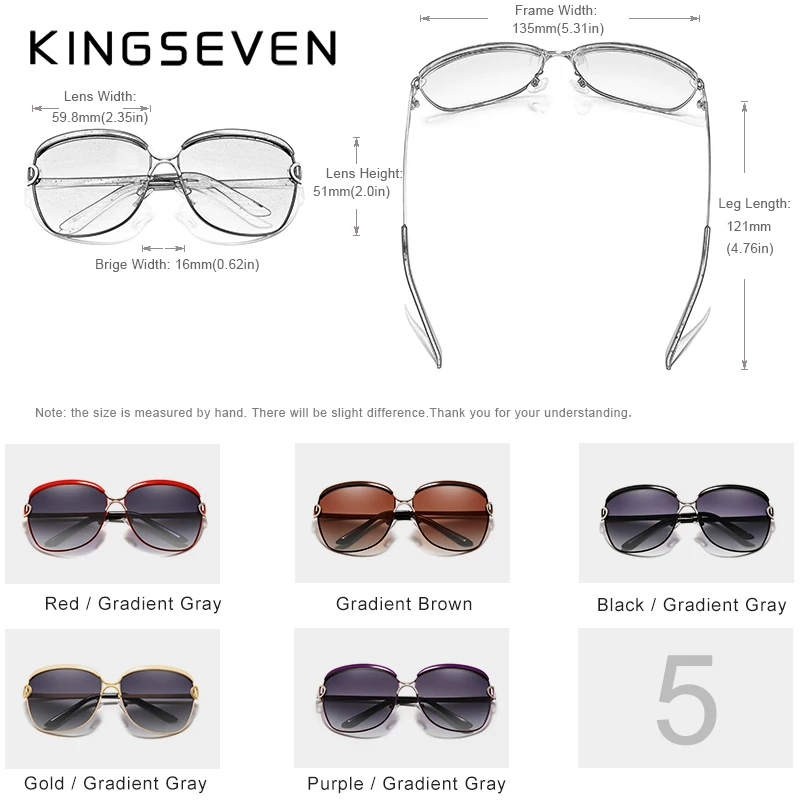 KINGSEVEN Thời Trang Mới Đến Kính Mát Nữ Thương Hiệu Phổ Biến Thiết Kế Kính Mát Mùa Hè Kính Chống Nắng Với Nguyên Bản