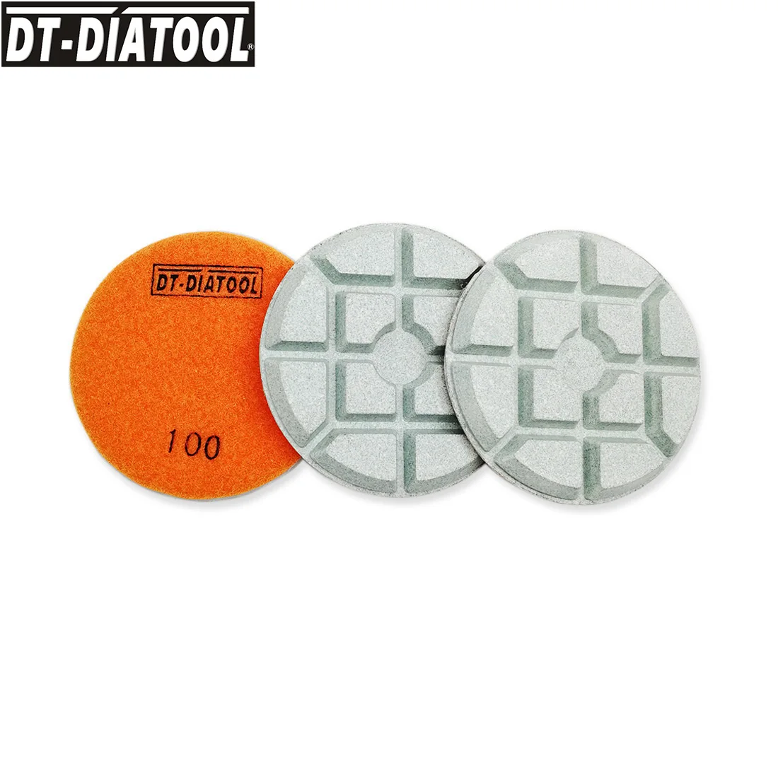 

DT-DIATOOL 3pcs Grit100 Diamond Resin Bond Concrete Polishing Pads Repairing For concrete Floor Dia 100mm/4inch Sanding Discs