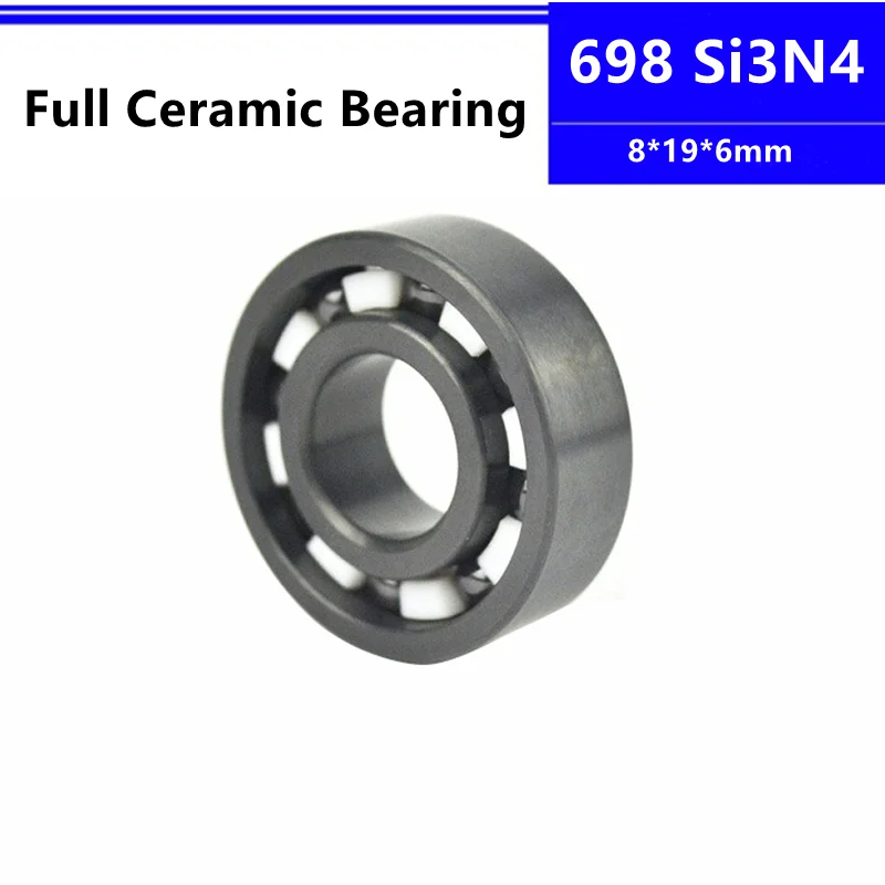 

4pcs/10pcs Si3N4 ceramic bearing 698 8*19*6mm full Ceramic deep groove ball bearings 8x19x6 mm