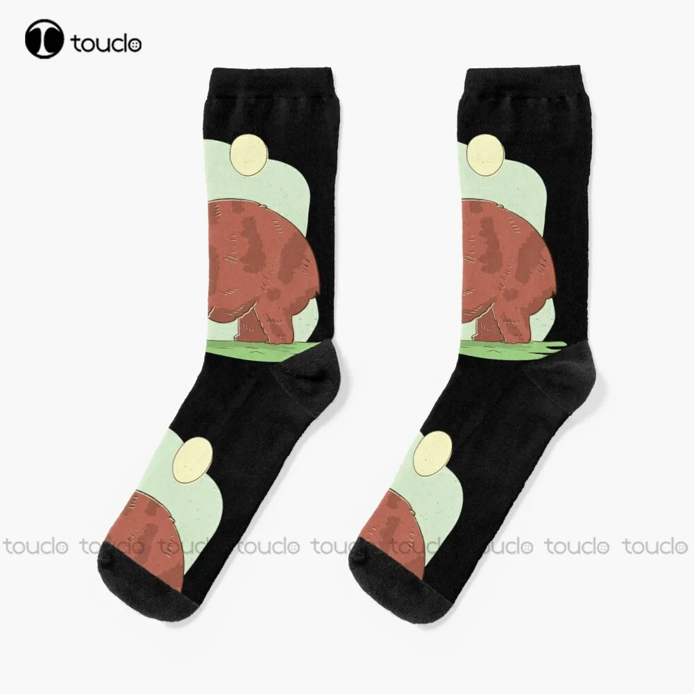 Australian Wombat Cute Animal Lover Socks Orange Socks Personalized Custom Unisex Adult Teen Youth Socks 360° Digital Print