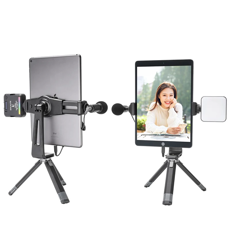 Suporte universal para tablet ulanzi, suporte com ajuste de inclinação 360 ° para ipad mini air pro iphone galaxy vlog