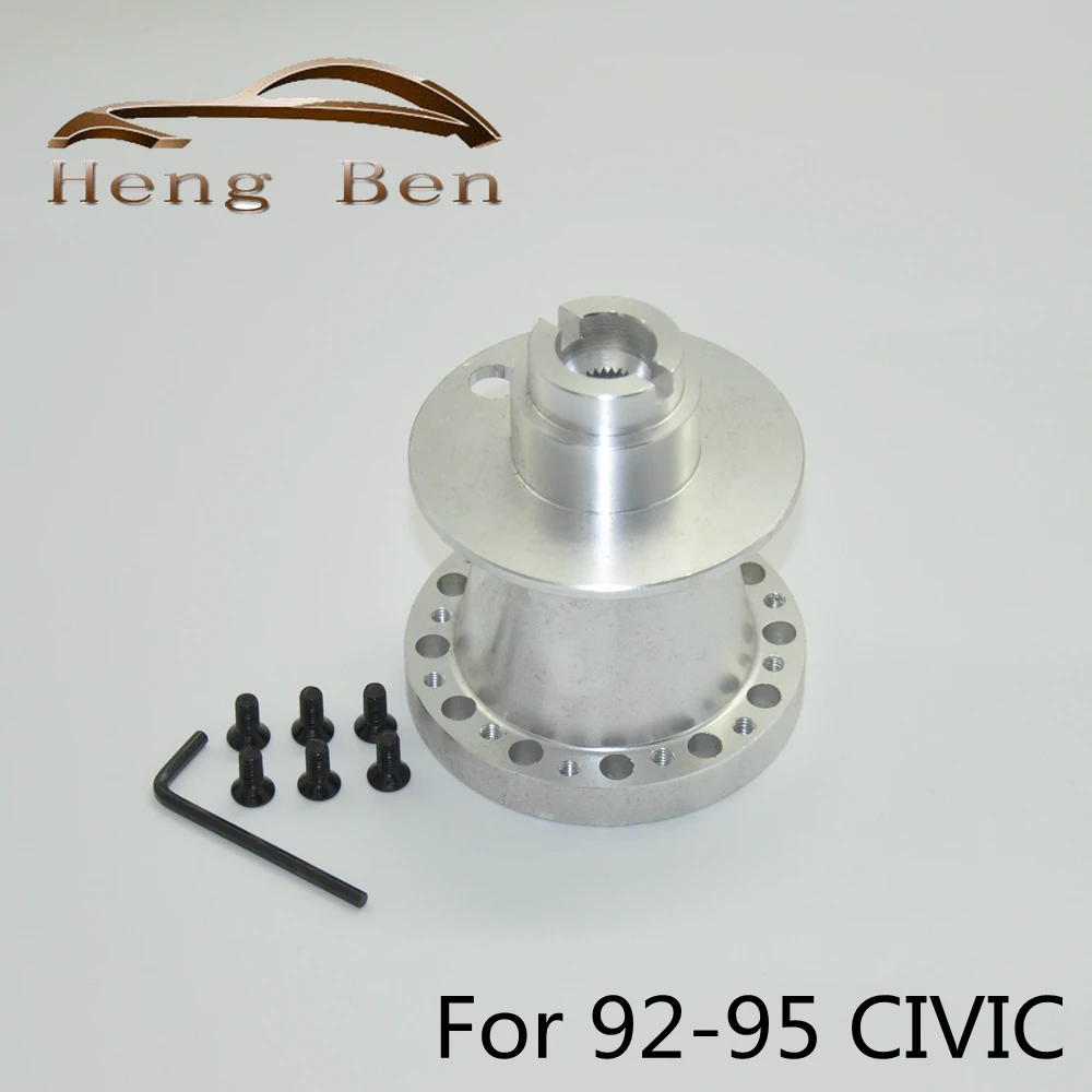 FOR 92-95 CIVIC EG/INTEGRA DC2 SILVER ALUMINUM STEERING WHEEL 6-HOLE HUB ADAPTOR