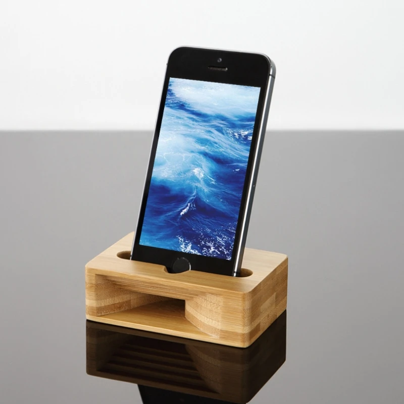 Phone Sound Amplifier Universal Bamboo Mobile Holder Stand Cellphone Loudspeaker