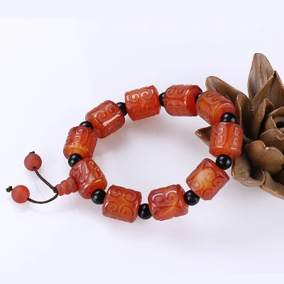 

zheru jewelry natural agate chalcedony character bracelet men's and women's bracelets exquisite jewelry, the best gift