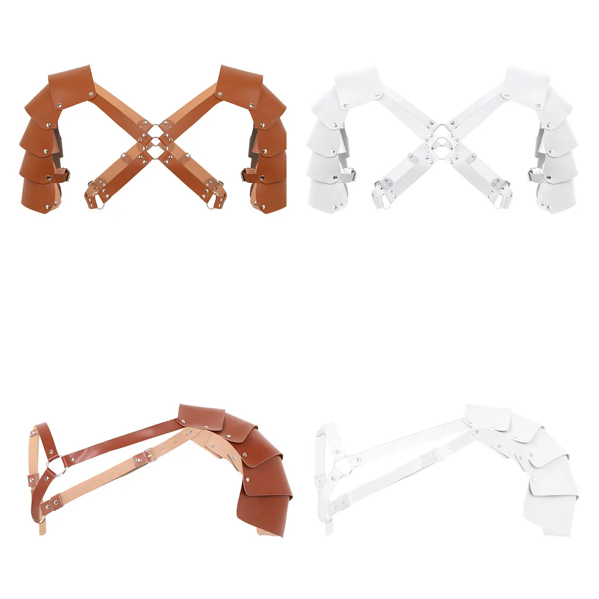 

Men's Faux Leather Body Chest Harness - Adjustable Shoulder Armor Harness Gothic Costume for Strip Club Night Cosplay