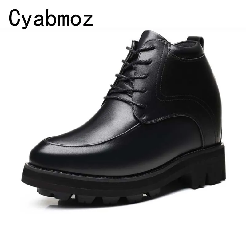 Super High Elevator Shoes Black Lace-up Young Male Shoe 15 CM Height Increase Hombre Casual Shoes Oxfords Men Thick Sole