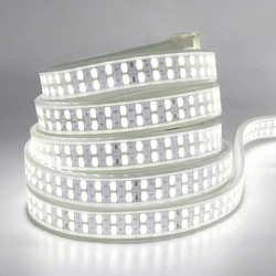 AC 110V 220V Tira Conduzida Brilhante Super SMD 5730 240Leds/m Dupla Fileira Fita Fita Flexível À Prova D' Água LEVOU Faixa de Luz Com Interruptor