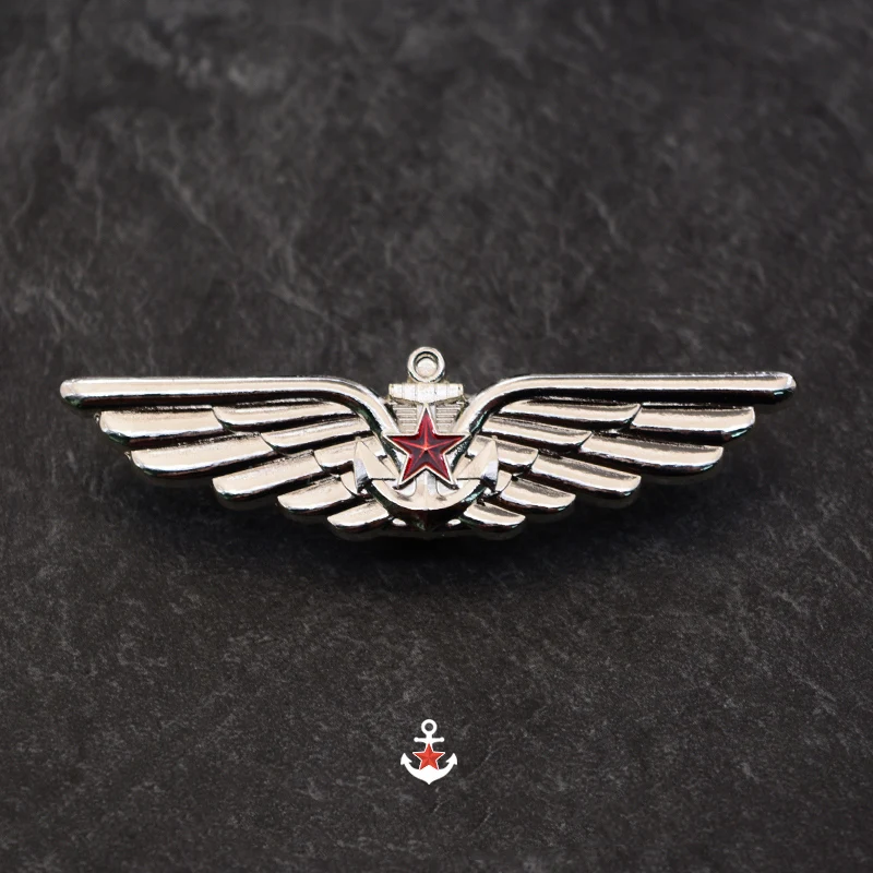 Soviet Union CCCP Metal Badge Naval Aviation Medal Red Flag October Revolution USSR Lenin Sailing Pilot Brooch