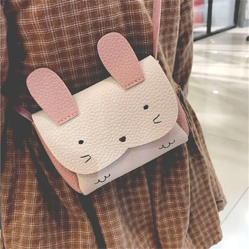 New Hot Sale Girls PU Coin Purse Bag Wallet Kids Rabbit One Shoulder Bag Small Purse Change Wallet Kids Bag Portafoglio Donna