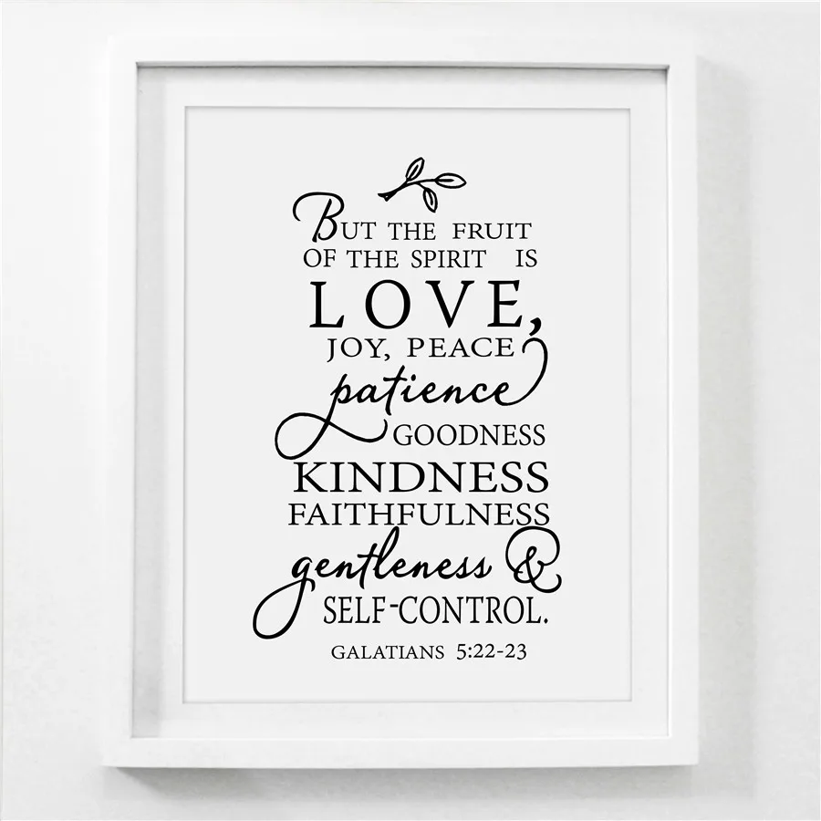 Fruit Of The Spirit Christian Canvas Art Print Poster Wall Picture , Love Joy Peace Wall Art Canvas Painting Home Decor
