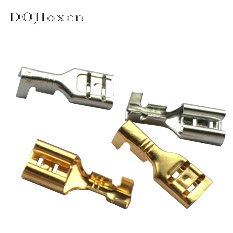 

20/50/100/200/500 Pcs 6.3 Automobile Wiring Copper Terminal 250 Plug Spring Female Connector High Foot 0.4 Thick DJ622-D6.3C