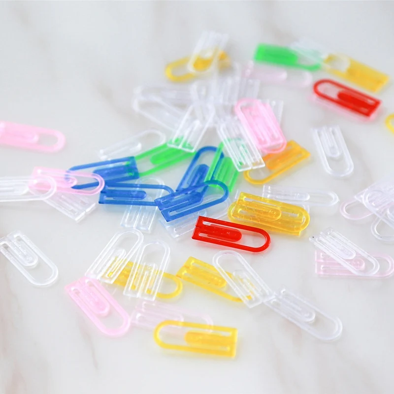 School Office Supplies 60pcs / Set Of Colorful Paper Clips Paper Clips Notes Clips Children'S Student Stationery