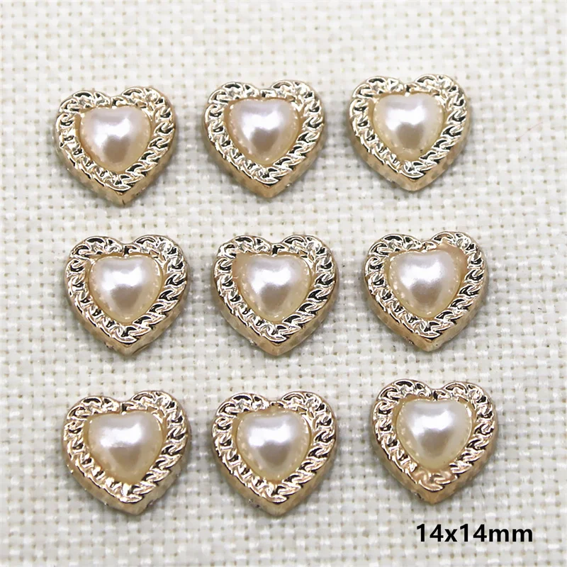 30pcs Golden Circle Pearl flat back button cute Home Garden Crafts Cabochon Scrapbooking Clothing accessories