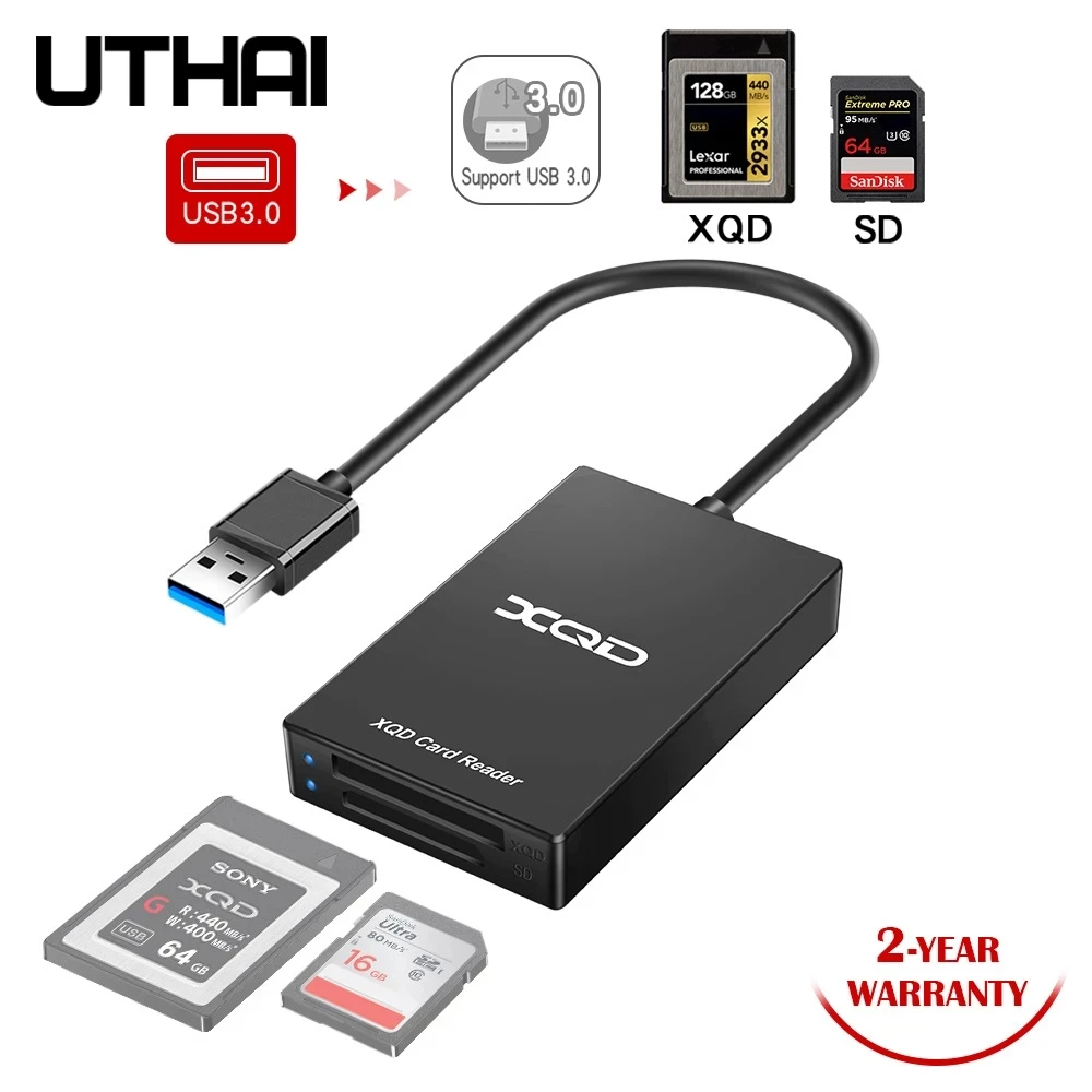 UTHAI Q02 Rocketek Multi-Function Type-c To XQD Card Reader USB 3.0 Card Reader M/G Memory Card Supports Speeds Up to 5Gbps