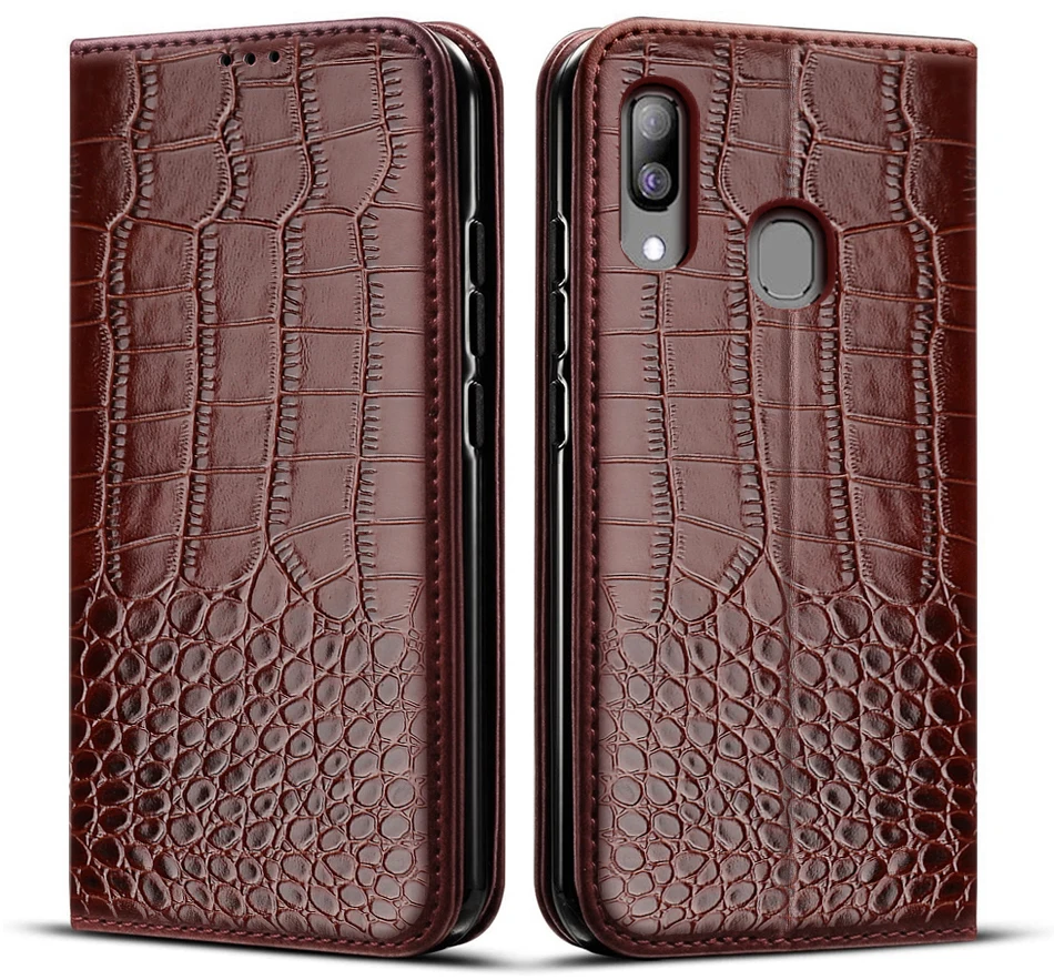 Case For Samsung A30 Case A305 Crocodile texture leather Case For Samsung Galaxy A30 GalaxyA30 A 30 SM-A305F A405F