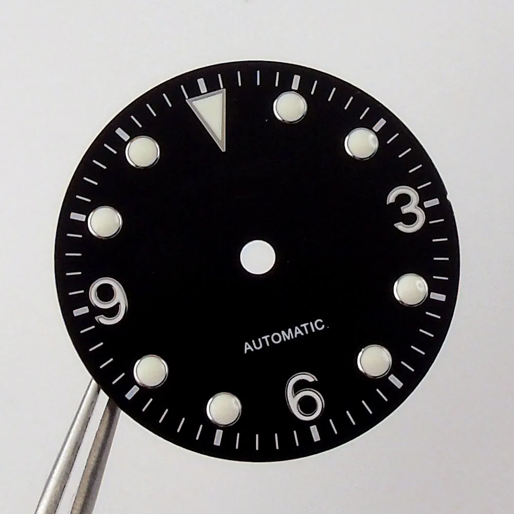 Marques lumineuses pour cadran de montre, noir/vert/bleu, 29.2mm, mouvement automatique NH35A MH35, accessoires