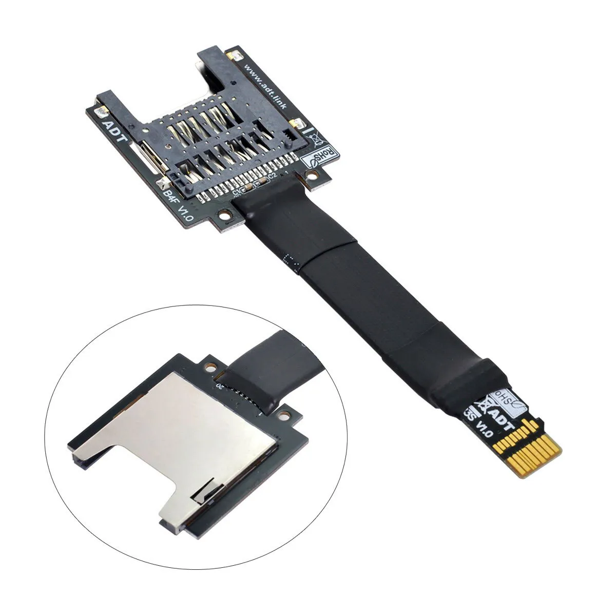 Cablecc TF Micro SD Male Extender to SD Female Card Extension Cable Adapter Flexible SD/SDHC/SDXC UHS-III UHS-3