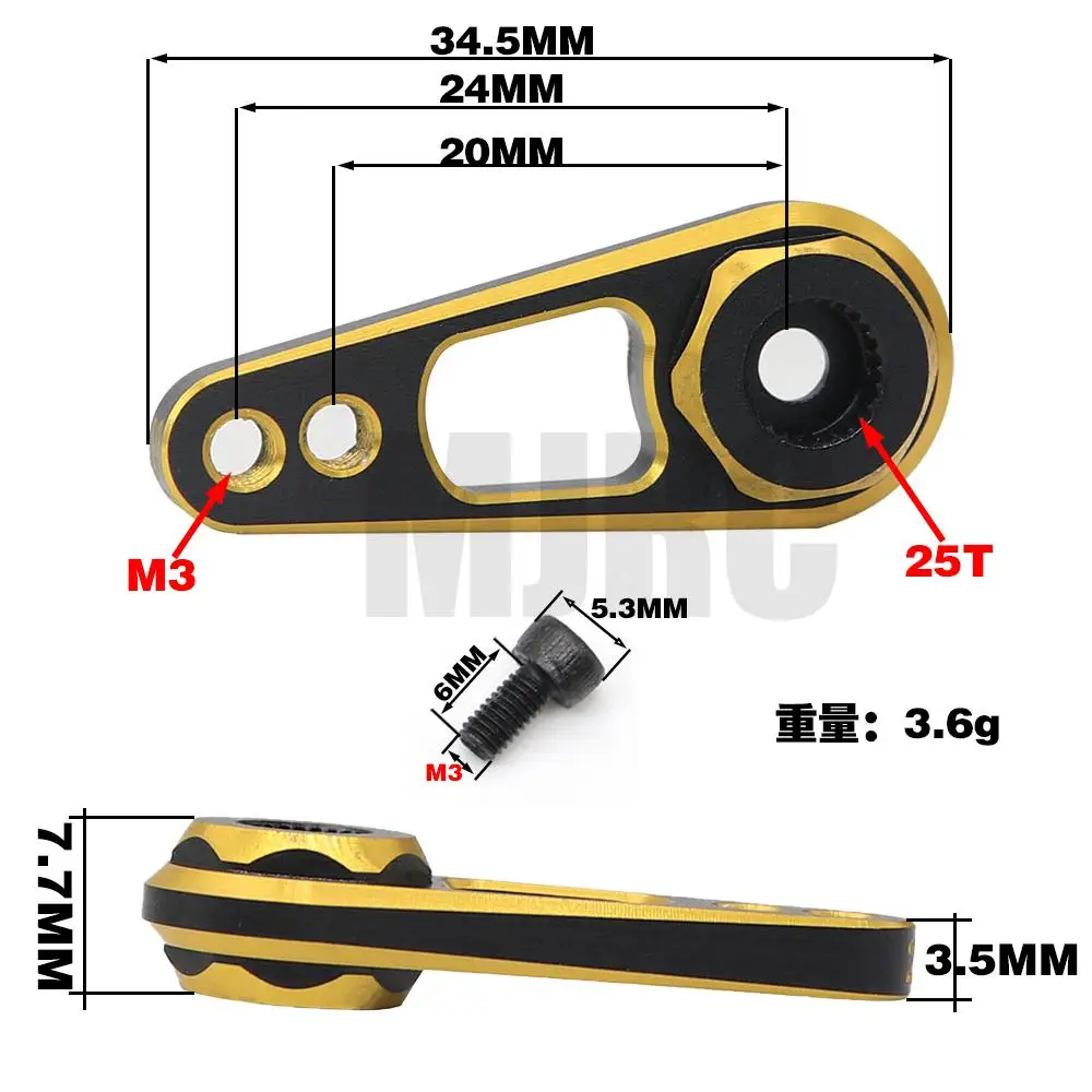 Rc High Quality Cnc 7075 Anode Hollow Stealing Light Craft 25t Servo Arm For Traxxas Trx-4 Axial Scx10 Climbing Off-road Vehicle