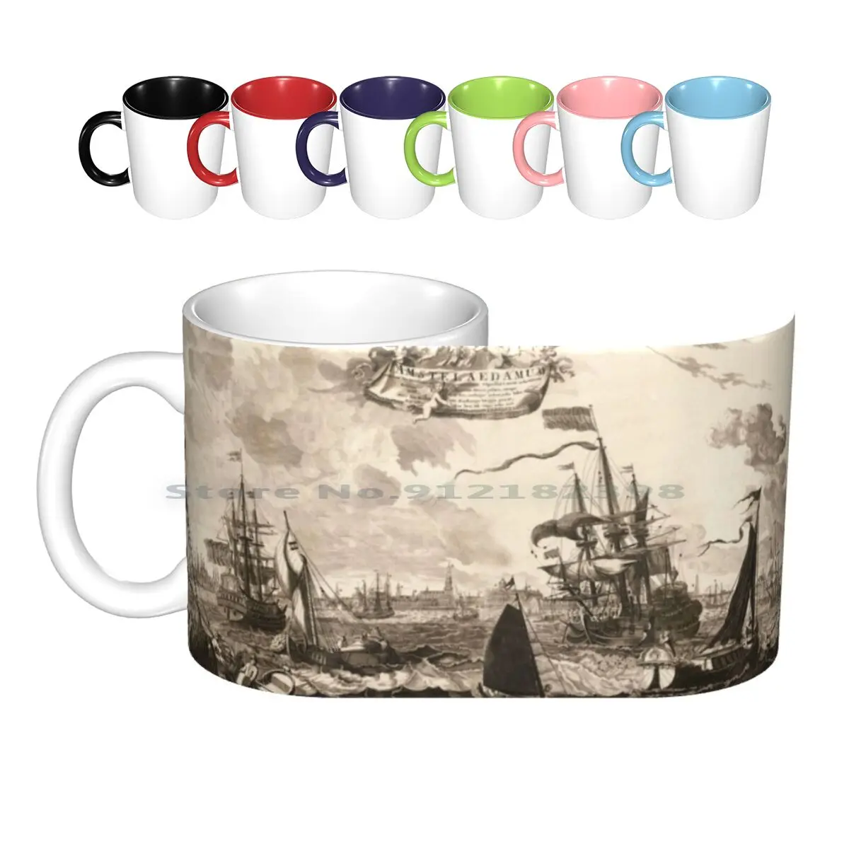 1720 Ceramic Mugs Coffee Cups Milk Tea Mug View Of Netherlands Netherlands Vintage View Of Antique View Of 18th Century