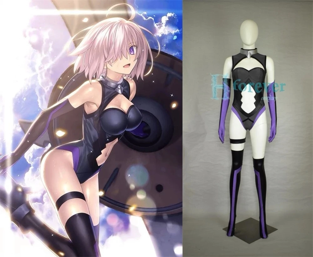 

COS-HoHo Anime Fate/Grand Order FGO Mash Kyrielight Sexy Jumpsuits Uniform Cosplay Costume Halloween Role Play Suit For Women