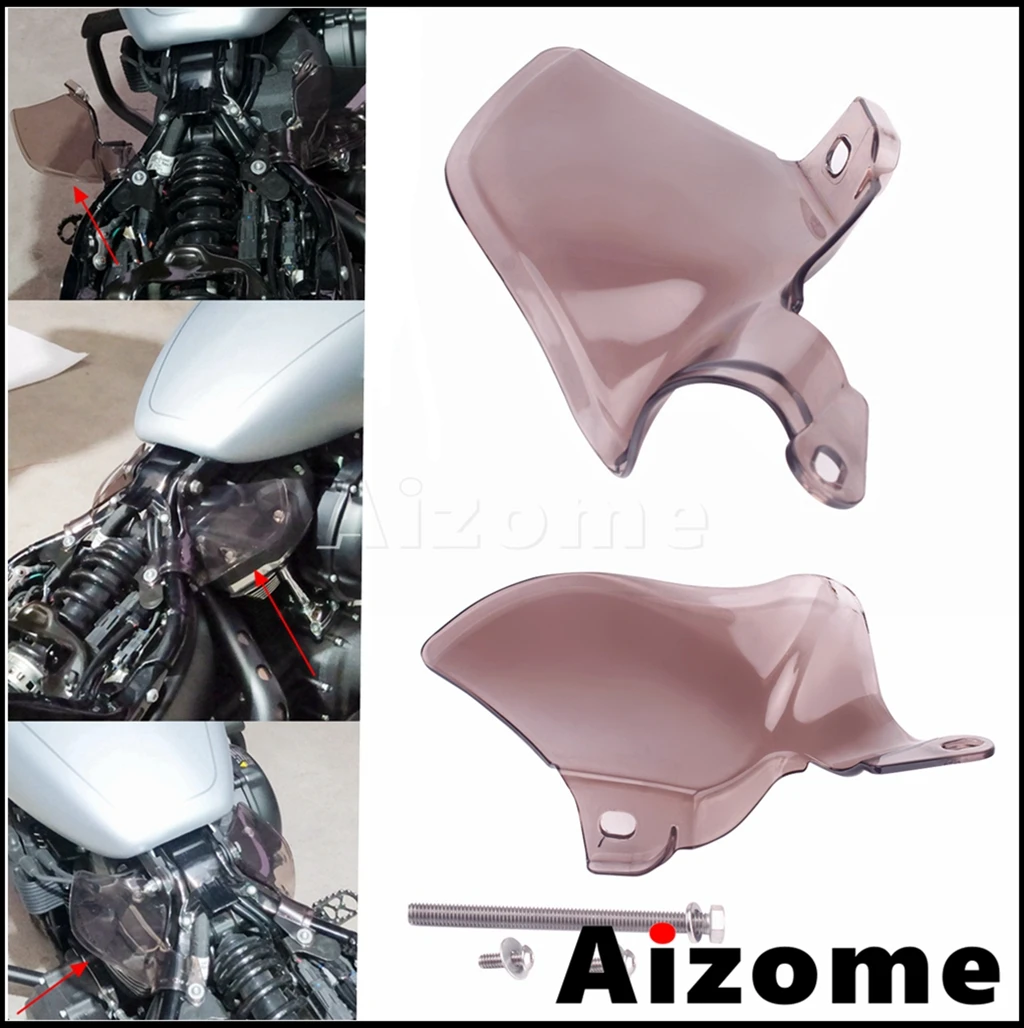 

Smoke ABS Plastic Motorcycle Air Heat Deflector Shields For Harley Softail Low Rider Fat Bob Slim Guide FLDE FLSL FXLR 2018-2020