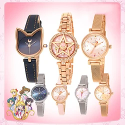 Cardcaptor Sakura Relógio de pulso de quartzo feminino Anime, estrelas de cristal, lua e luar, joias OST Limited, presente de aniversário para meninas